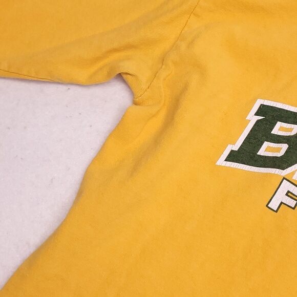 Gildan Baylor Casual Long Sleeve Graphic T-Shirt Mens Size S Yellow White - Picture 6 of 8